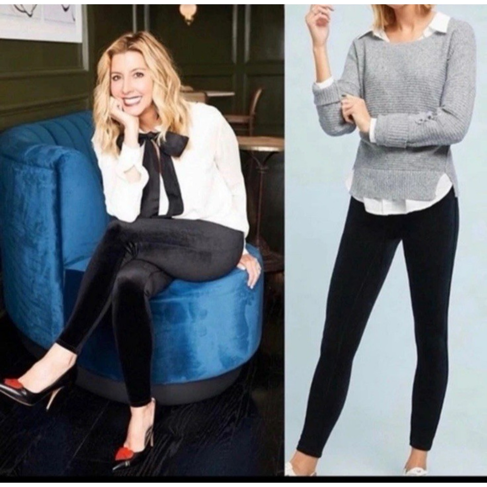 Spanx‎ Black Velvet Leggings Size Small